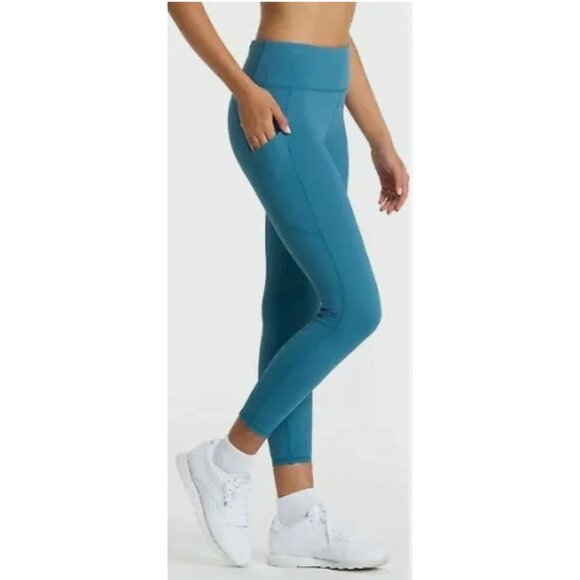 Vuori Leggings Women's Size M Teal Stride Performance Pocket Pull On Athletic - Picture 1 of 7